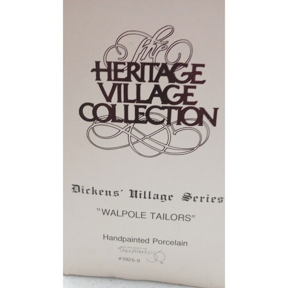 Dept 56 Dickens Village Walpole Tailors #5926-9 Retired w/Original Box - Picture 9 of 10